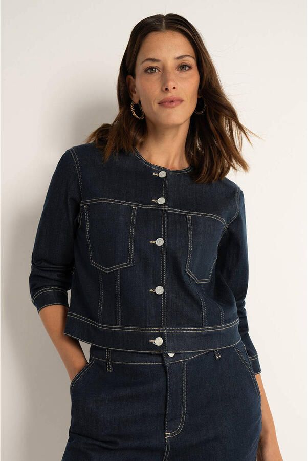Claudia Sträter denim spijkerjas dark blue denim