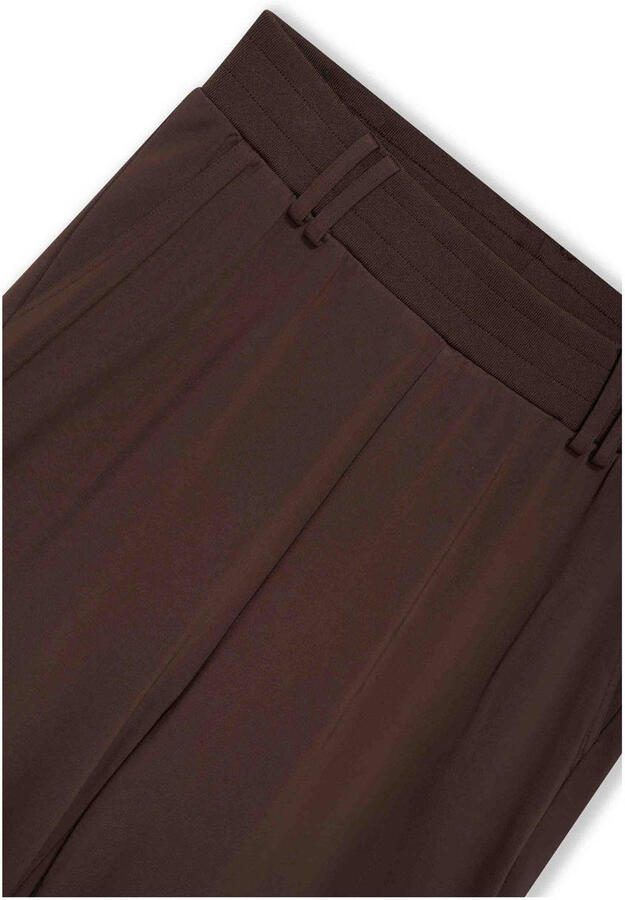 Claudia Sträter flared high waist cargo broek donkerbruin