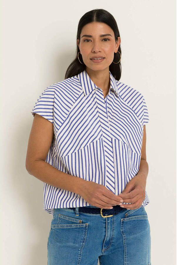 Claudia Sträter gestreepte blouse blauw