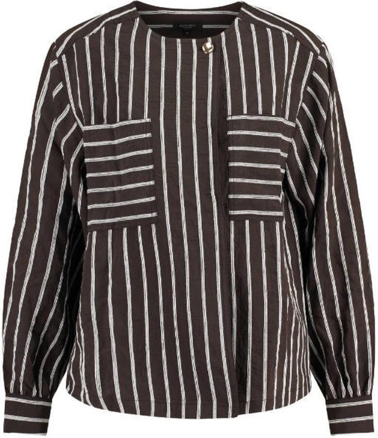 Claudia Sträter gestreepte blouse donkerbruin