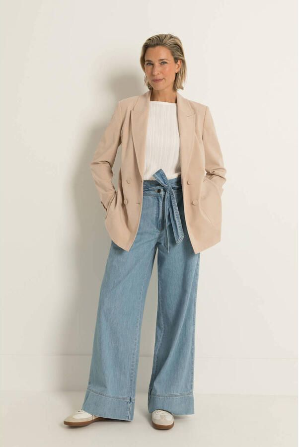 Claudia Sträter high waist wide leg jeans light blue denim