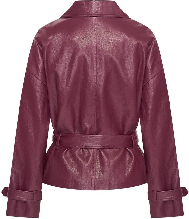 Claudia Sträter imitatieleren trenchcoat donkerrood - Foto 2