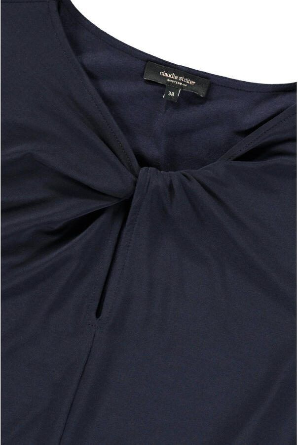Claudia Sträter jersey jurk met open detail blauw - Foto 2