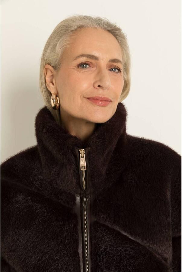 Claudia Sträter Maura by Claudia Strater winter faux fur jas donkerbruin - Foto 2