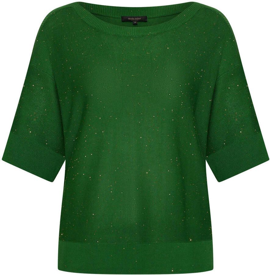 Claudia Sträter pullover donkergroen fijn gebreid