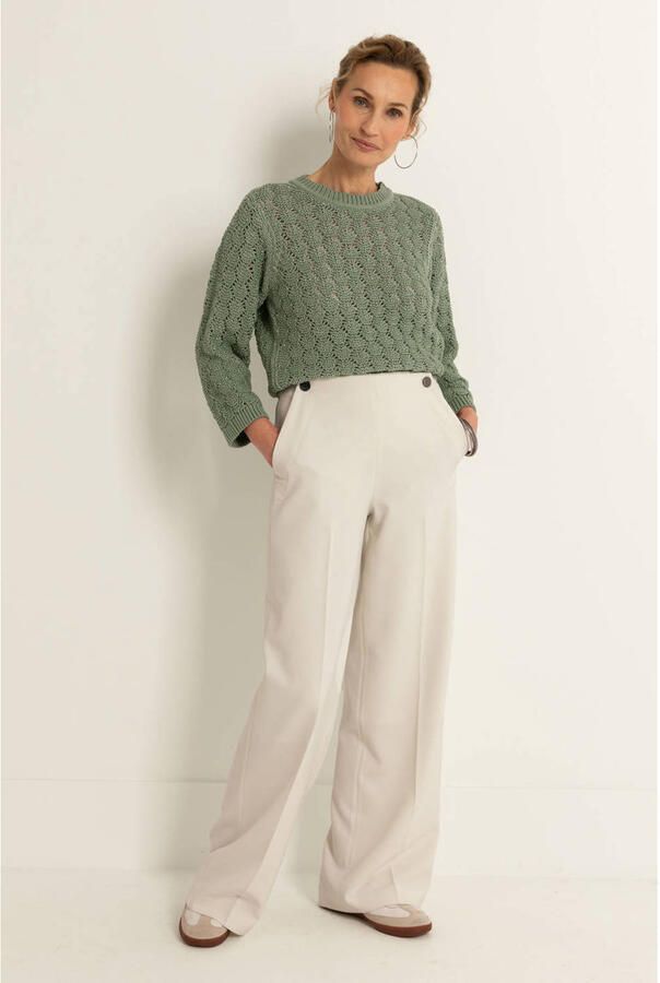 Claudia Sträter pullover groen grof gebreid - Foto 3