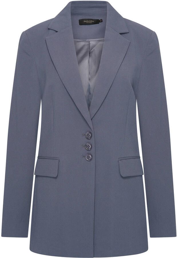Claudia Sträter regular fit blazer grijsblauw