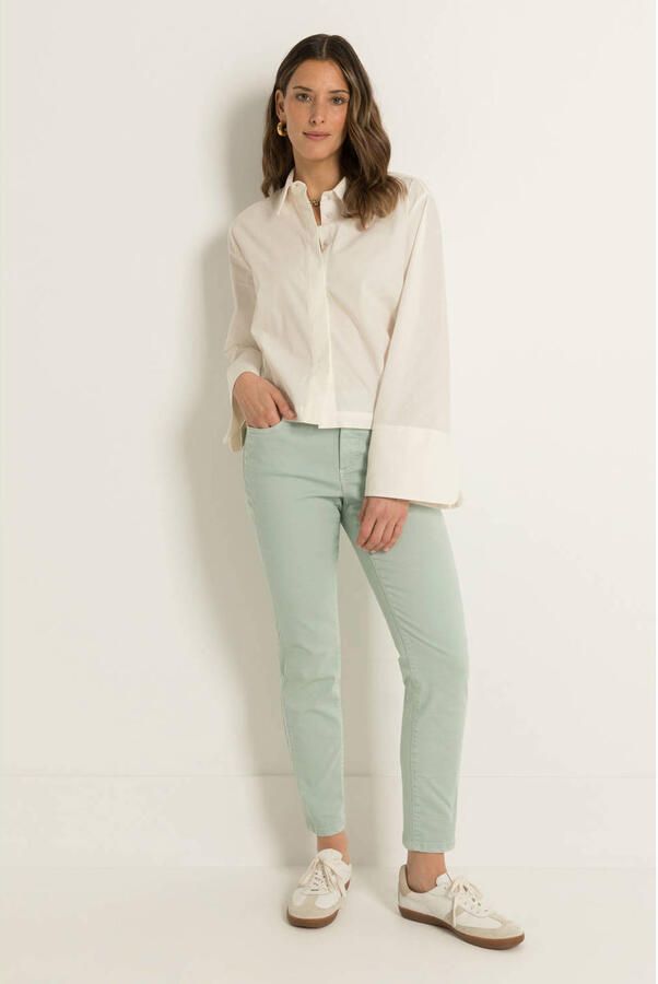 Claudia Sträter slim fit jeans grijsgroen