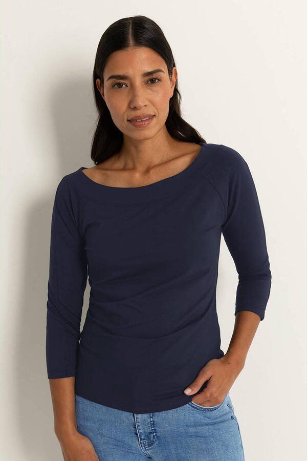 Claudia Sträter top donkerblauw gebreid