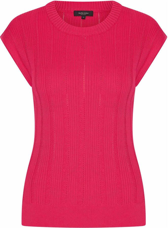 Claudia Sträter top roze gebreid