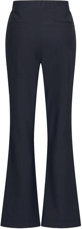 Claudia Sträter travelstof flared high waist flared broek donkerblauw - Foto 2
