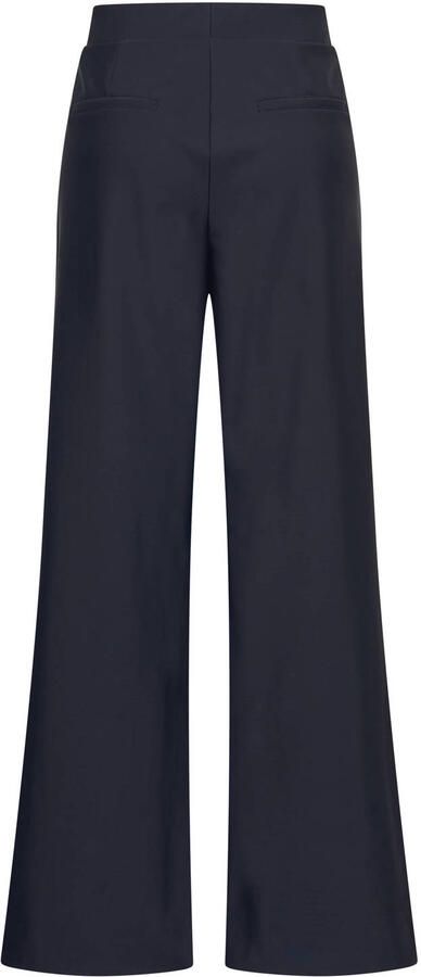 Claudia Sträter travelstof flared high waist flared broek donkerblauw - Foto 2