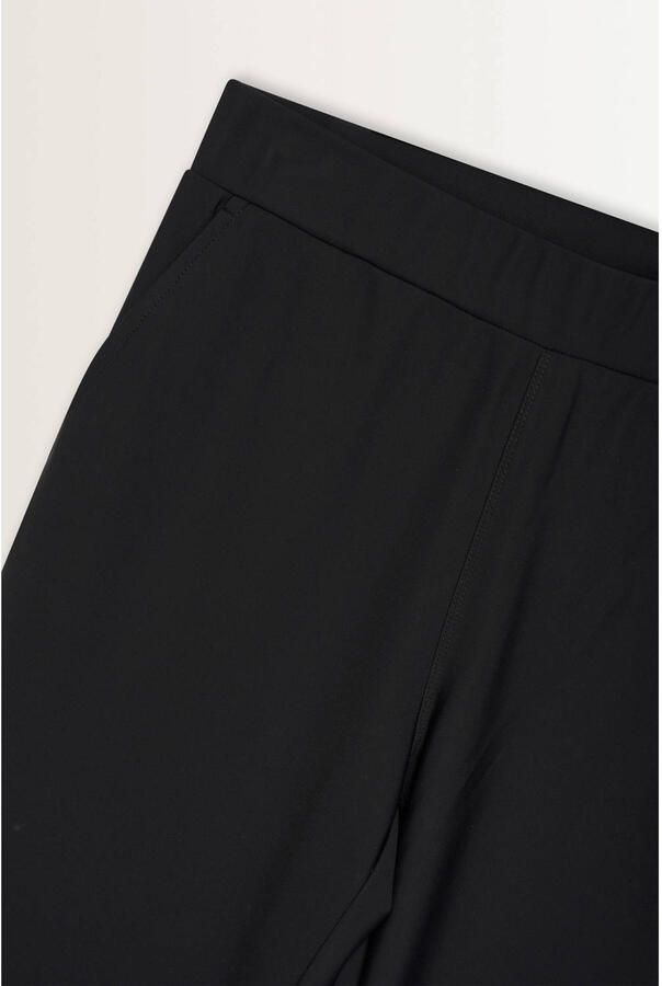 Claudia Sträter travelstof flared high waist flared broek zwart - Foto 2