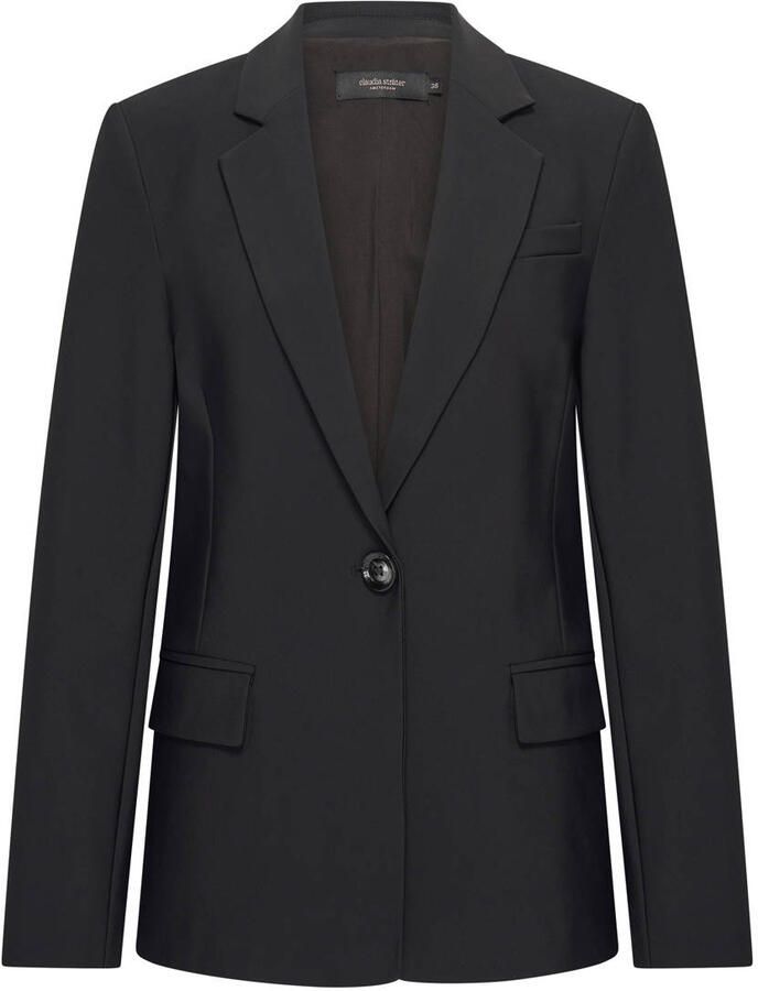 Claudia Sträter travelstof regular blazer zwart