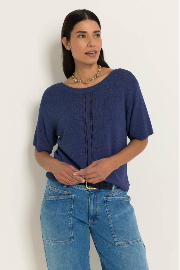 Claudia Sträter trui donkerblauw