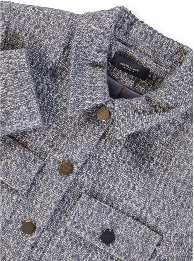 Claudia Sträter tweed gemêleerde jacquard tussenjas grijs - Foto 2