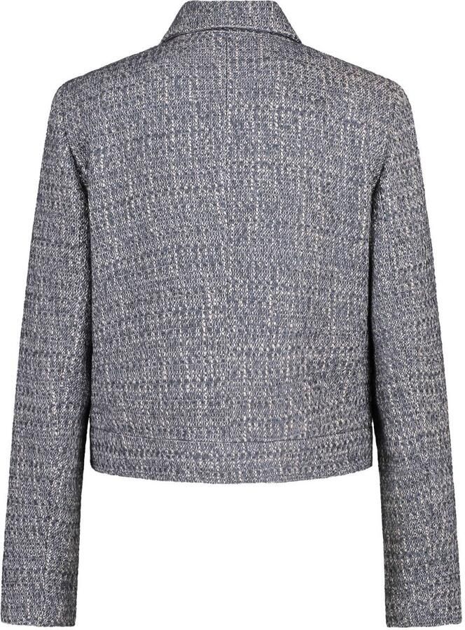 Claudia Sträter tweed gemêleerde jacquard tussenjas grijs - Foto 3