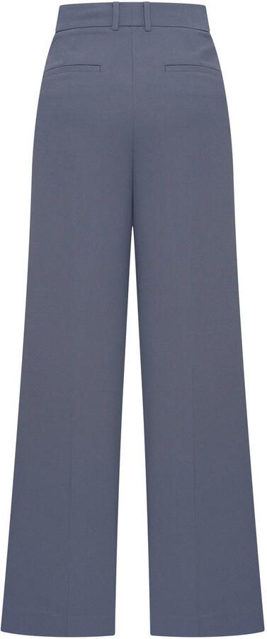 Claudia Sträter wide leg broek met plooien grijsblauw - Foto 2