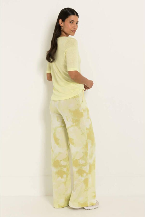 Claudia Sträter wide leg casual broek limegroen - Foto 2