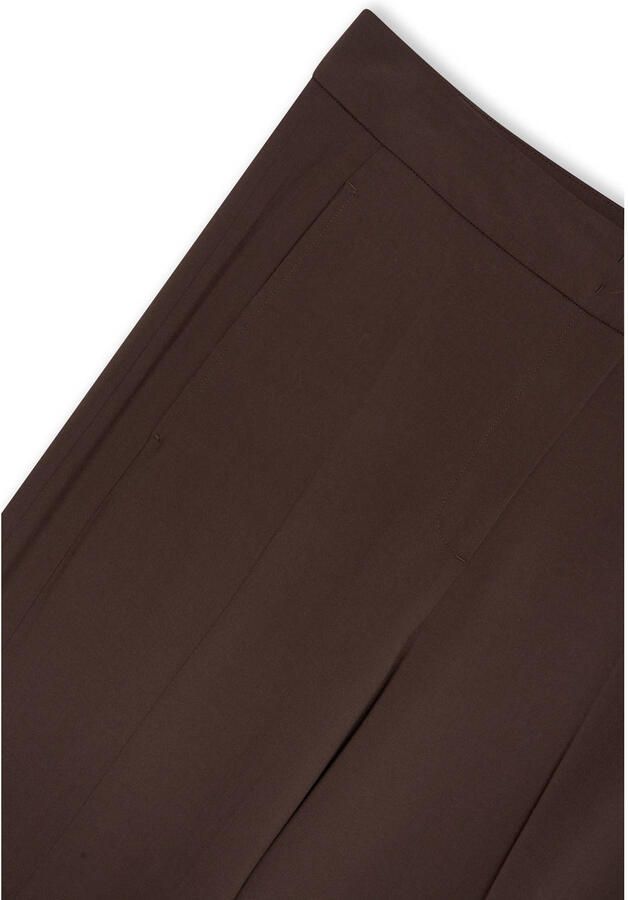 Claudia Sträter wide leg high waist broek donkerbruin - Foto 2