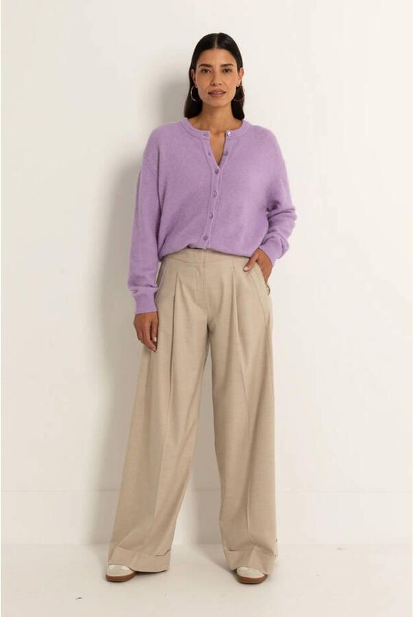 Claudia Sträter wide leg high waist pantalon beige