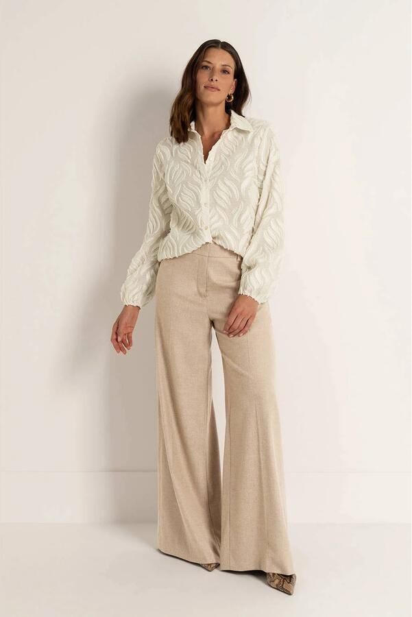 Claudia Sträter wide leg high waist pantalon beige - Foto 2