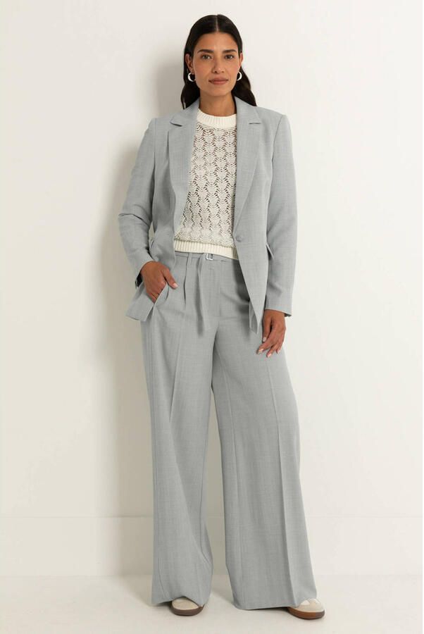 Claudia Sträter wide leg high waist pantalon lichtblauw