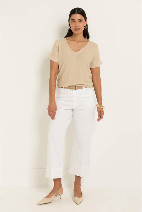Claudia Sträter wide leg jeans wit