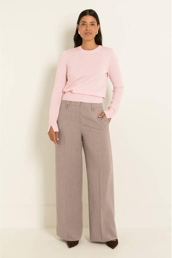 Claudia Sträter wide leg pantalon taupe