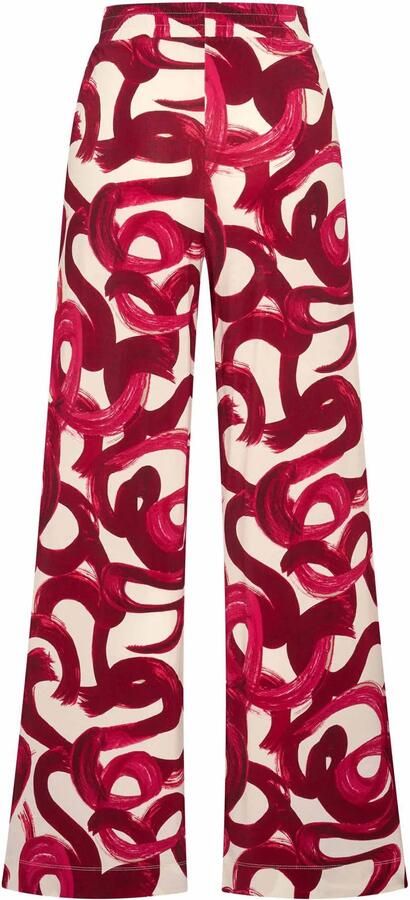 Claudia Sträter wide leg regular waist broek donkerrood - Foto 2