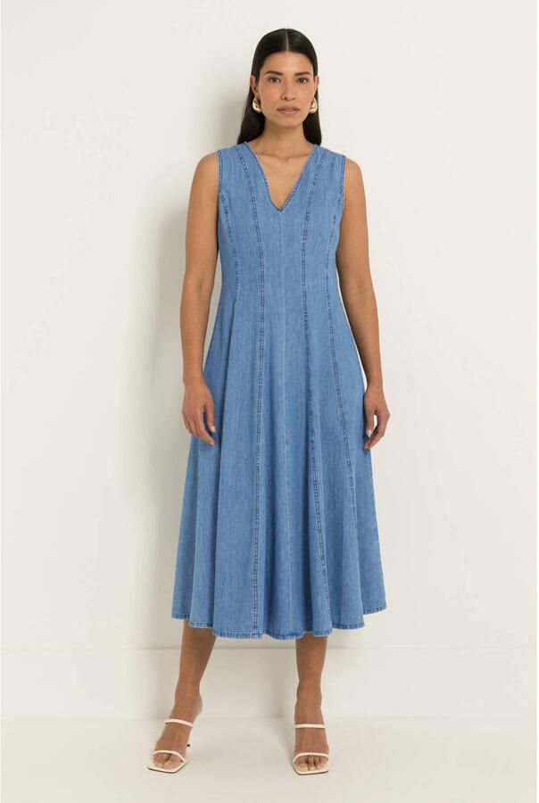 Claudia Sträter zomerjurk medium blue denim - Foto 2