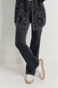 Claudia Sträter fleur flared jeans met stretch velours