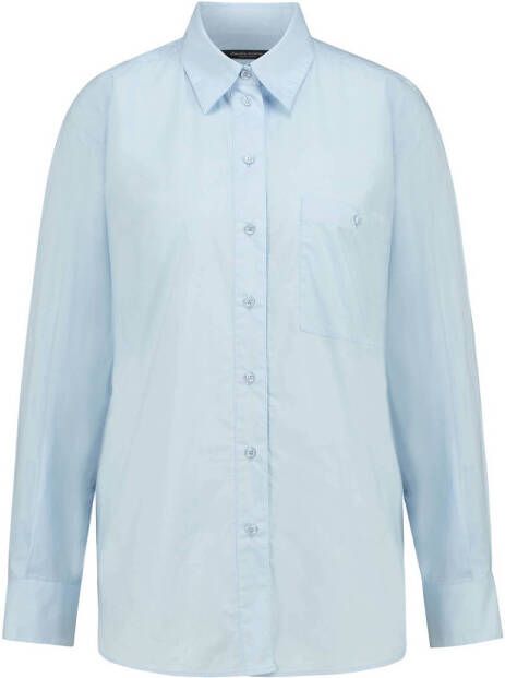 Claudia Sträter geweven blouse lichtblauw