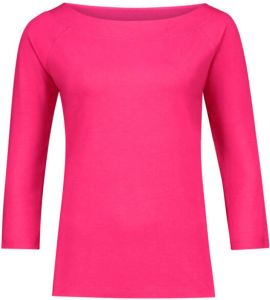 Claudia Sträter jersey boothals top 3 4 mouw fuchsia