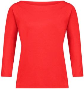 Claudia Sträter jersey boothals top 3 4 mouw rood