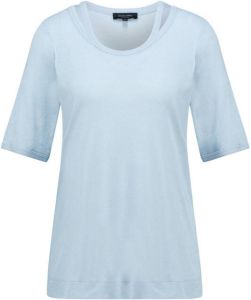 Claudia Sträter katoenen T-shirt met open detail lichtblauw