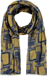 Claudia Sträter sjaal met all-over print geel blauw