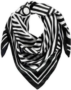 Claudia Sträter sjaal met grafische print zwart wit