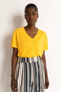 Claudia Sträter t-shirt van lyocell geel
