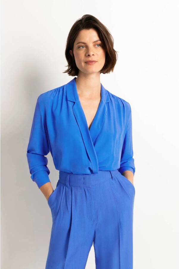 Claudia Sträter blousetop overslag blauw