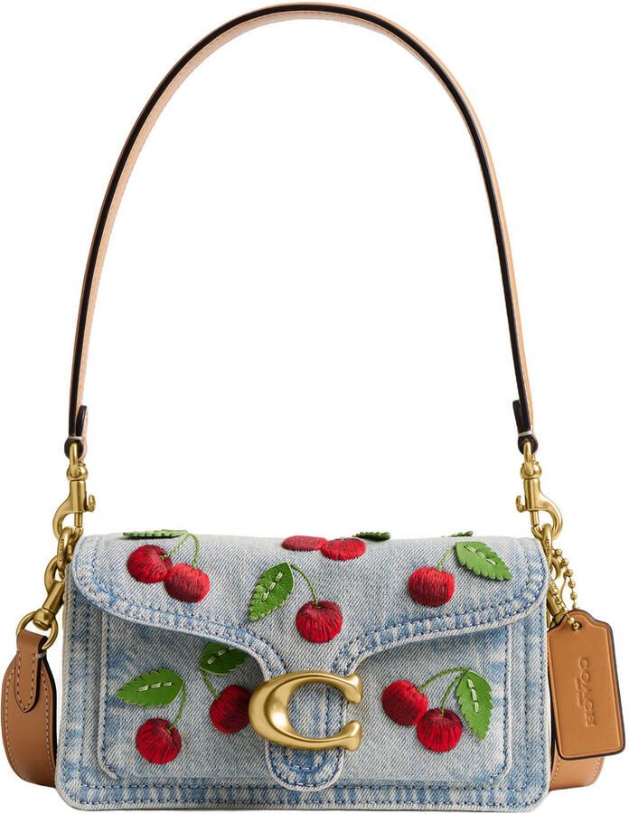 Coach denim schoudertas Tabby 20 Cherry blauw