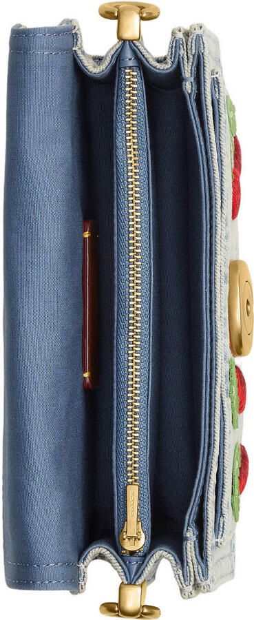 Coach denim schoudertas Tabby 20 Cherry blauw - Foto 3