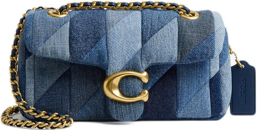 Coach doorgestikte denim schoudertas Tabby 20 blauw