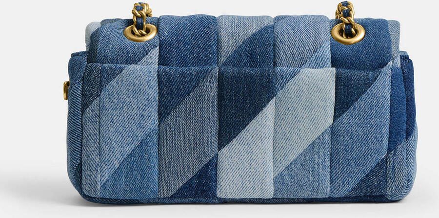 Coach doorgestikte denim schoudertas Tabby 20 blauw - Foto 3