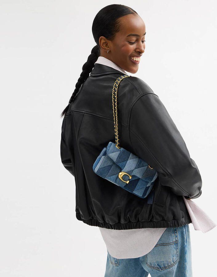 Coach doorgestikte denim schoudertas Tabby 20 blauw - Foto 2
