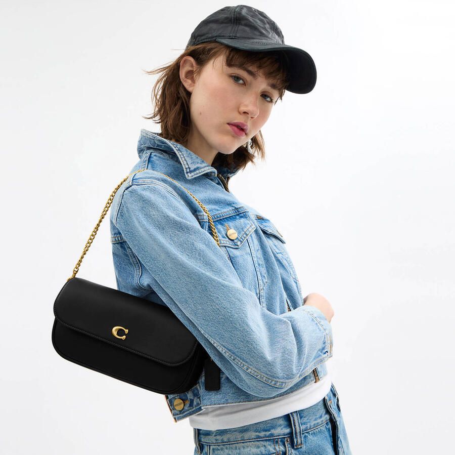 Coach leren schoudertas Brook zwart - Foto 3