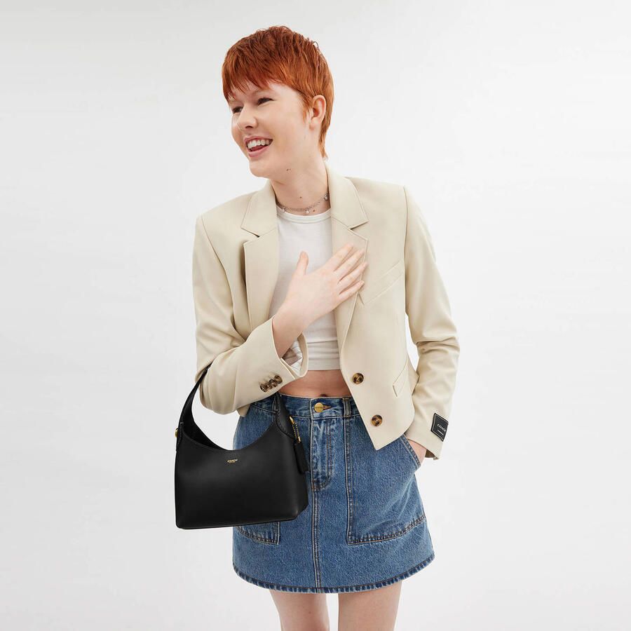 Coach leren schoudertas Brooklyn 23 zwart