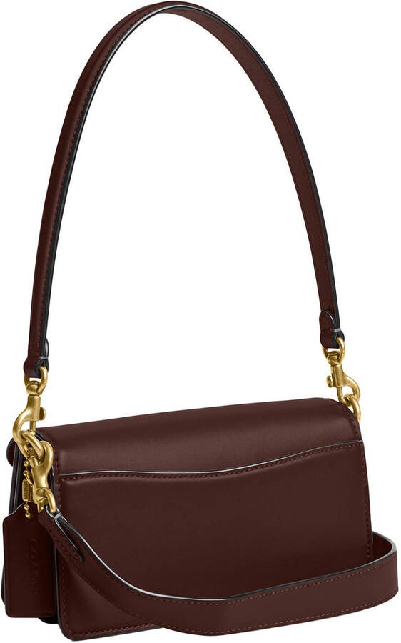 Coach leren schoudertas Tabby 20 met logoprint donkerbruin - Foto 2