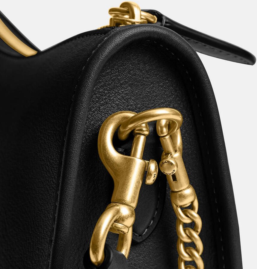 Coach leren schoudertas Waverly zwart