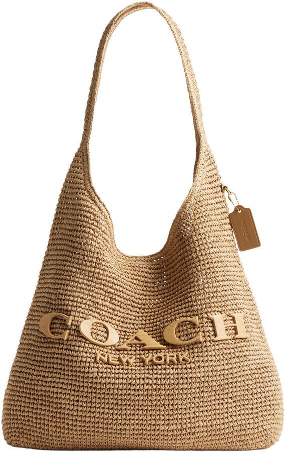 Coach raffia schoudertas Brooklyn 39 naturel